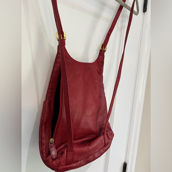 Red Leather Backpack style purse - Picture 2 of 5